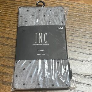 INC International Concepts Sheer Black Polka Dot Tights